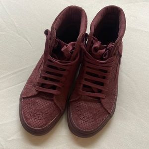 High Top Vans Maroon Burgundy size 6